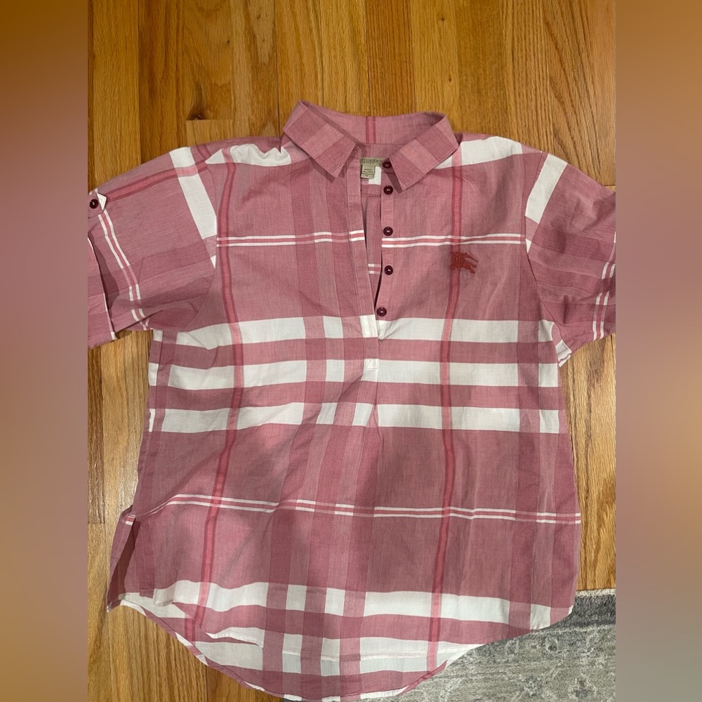 Burberry Quarter Button Blouse